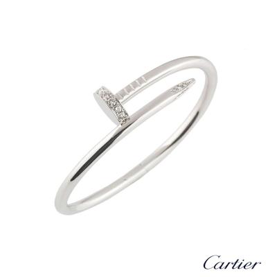 Cartier White Gold Diamond Juste Un Clou Bracelet Size 18 B6048718