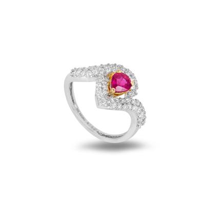 White Gold Ruby & Diamond Dress Ring 0.75ct