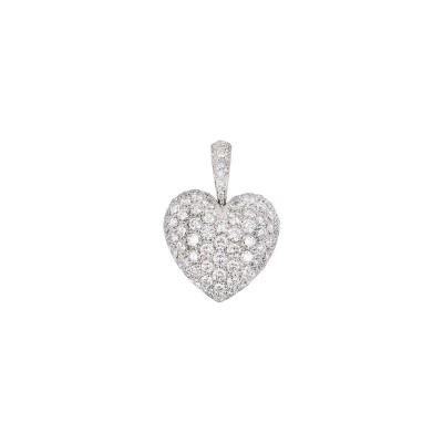 White Gold Diamond Heart Pendant 
