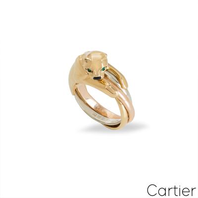 Cartier Tri-Colour Emerald & Onyx Panthere Ring