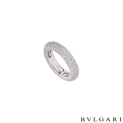 Bvlgari White Gold Pave Diamond Ring