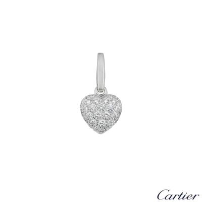 Cartier White Gold Pave Diamond Heart Charm
