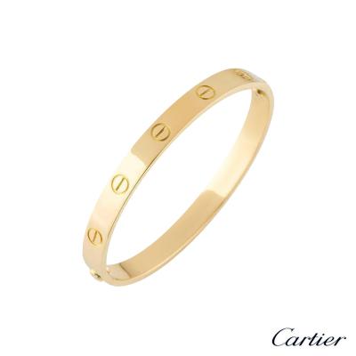 Cartier Yellow Gold Plain Love Bracelet Size 17 B6035517