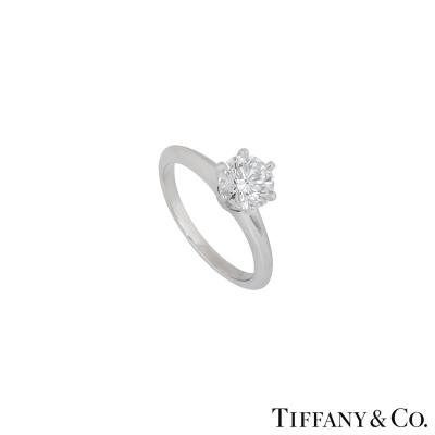 Tiffany & Co. Platinum Diamond Setting Ring 1.01ct E/VS1