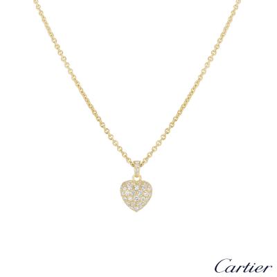 Cartier Yellow Gold Diamond Set Heart Pendant