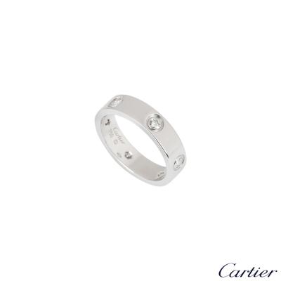Cartier White Gold Full Diamond Love Ring Size 62 B4026062