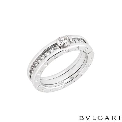 Bvlgari White Gold Diamond B.Zero1 Ring Size 53 0.30ct F/VVS2
