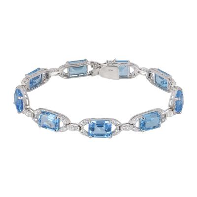 White Gold Topaz & Diamond Bracelet