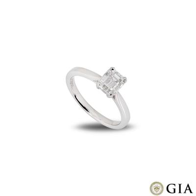 Platinum Emerald Cut Diamond Ring 1.18ct E/VVS1