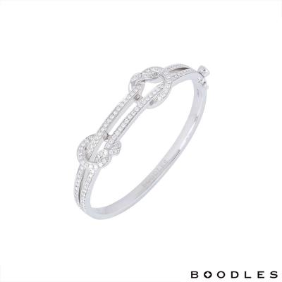 Boodles White Gold The Knot Diamond Bangle 
