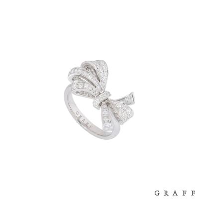 Graff White Gold Diamond Bow Ring