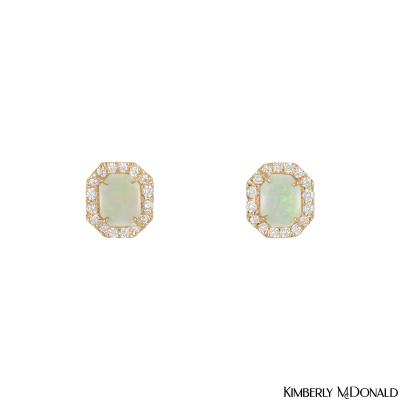 Kimberly McDonald Rose Gold Opal & Diamond Earrings