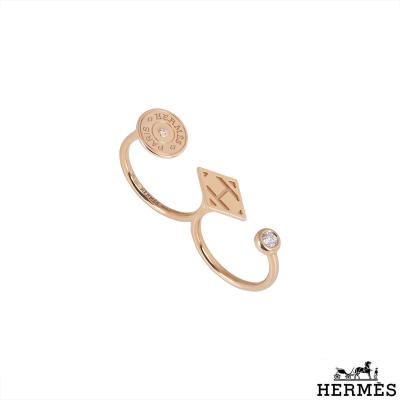 Hermés Rose Gold Gambade Double Ring