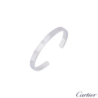 Cartier White Gold Diamond Cuff Love Bracelet Size 18 B6029918