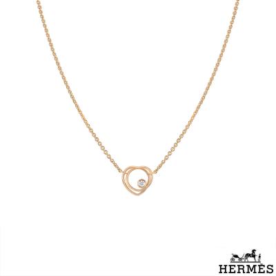 Hermés Rose Gold Diamond Vertige Coeur Necklace