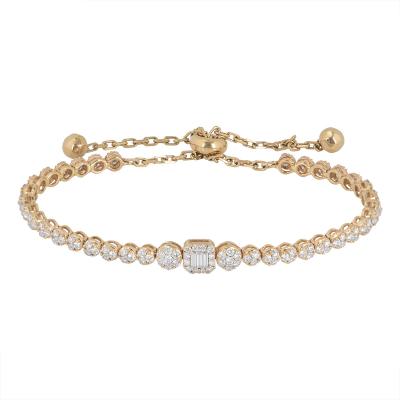 Rose Gold Illusion Set Diamond Line Bracelet 