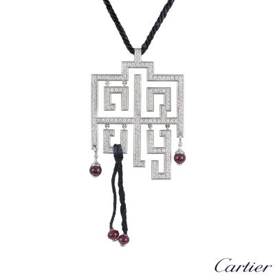 Cartier White Gold Diamond Le Baiser Du Dragon Pendant