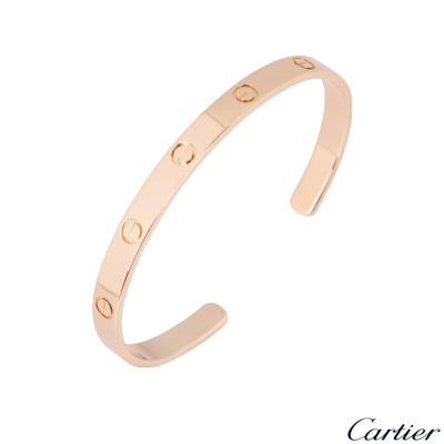Cartier Rose Gold Plain Cuff Love Bracelet Size 20 B6032620