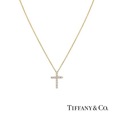 Tiffany & Co. Yellow Gold Diamond Cross Pendant 