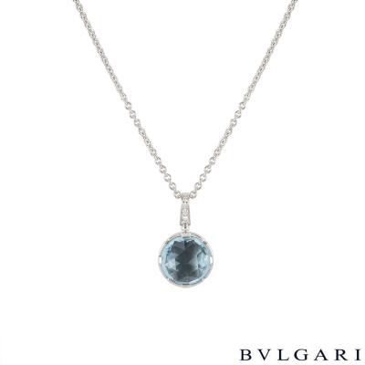 Bvlgari White Gold Aquamarine Parentesi Necklace 