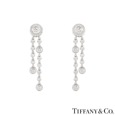 Tiffany & Co. Platinum Diamond Circlet Earrings