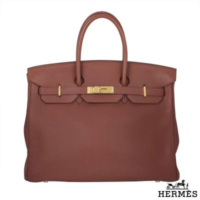 Hermes Birkin 35cm Sienne Handbag
