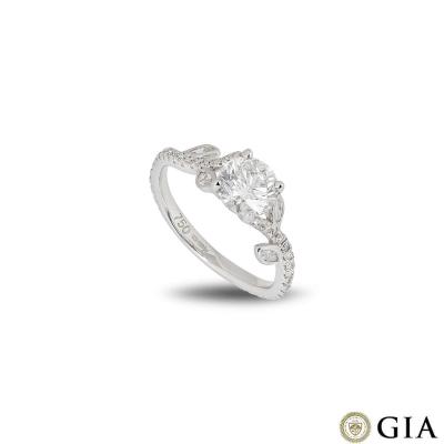 White Gold Round Brilliant Cut Diamond Ring 1.01ct E/VVS1