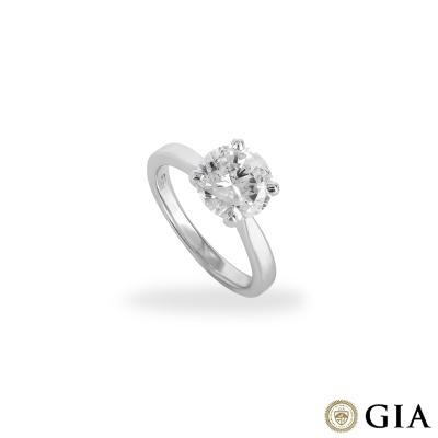White Gold Round Brilliant Cut Diamond Ring 2.31ct F/VVS2