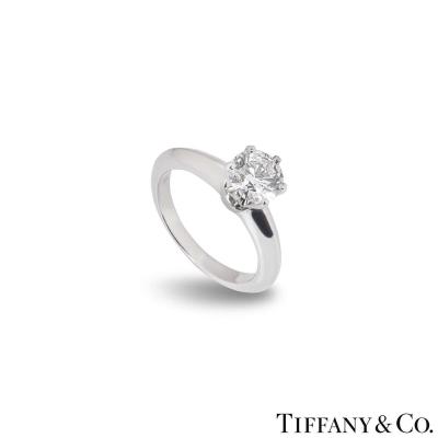 Tiffany & Co. Round Brilliant Cut Diamond Ring 0.85ct E/VS2 XXX