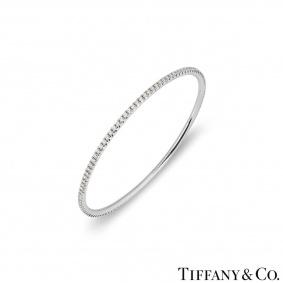 Tiffany & Co. White Gold Diamond Bangle