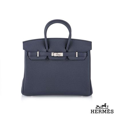 Hermés Unworn 25cm Bleu Nuit Veau Togo Birkin Bag 