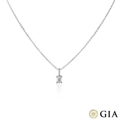 White Gold Emerald Cut Diamond Pendant 0.41ct E/SI1