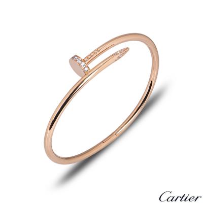 Cartier Rose Gold Diamond Juste Un Clou Bracelet Size 19 B6048519