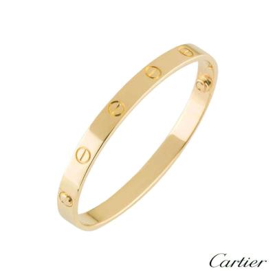Cartier Yellow Gold Plain Love Bracelet Size 20 B6035520
