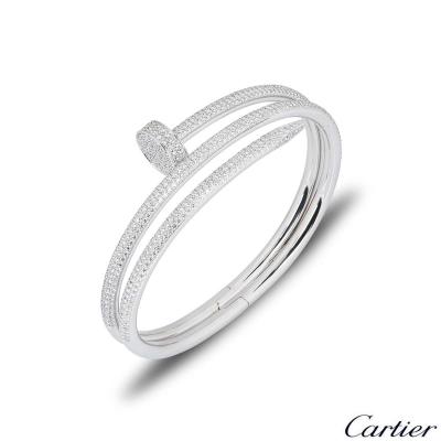Cartier White Gold Diamond Juste Un Clou Bracelet Size 16 N6708716