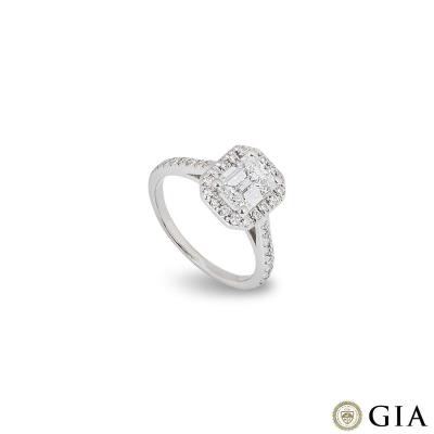 Platinum Emerald Cut Diamond Ring 1.21ct D/VVS2
