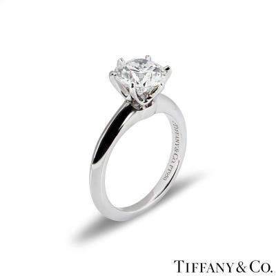 Tiffany & Co. Platinum Diamond Setting Ring 1.72ct G/VVS2 XXX