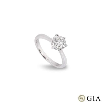 White Gold Round Brilliant Cut Diamond Ring 1.55ct I/VS1