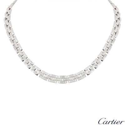 Cartier White Gold Diamond Maillon Panthere Necklace 