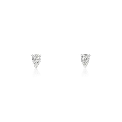 White Gold Pear Cut Diamond Earrings 0.80ct TDW