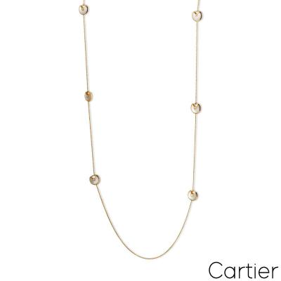 Cartier Yellow Gold Mother of Pearl & Diamond Amulette Necklace 