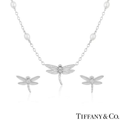 Tiffany & Co. White Gold Diamond Dragonfly Suite 