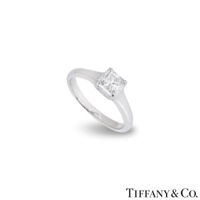 Tiffany & Co. Platinum Diamond Lucida Ring 0.93ct E/VVS2