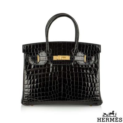 Hermés 30cm Sac Noir Niloticus Crocodile Birkin Bag