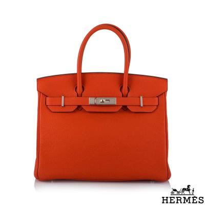 Hermés 30cm Birkin PHW Capucine Togo Handbag
