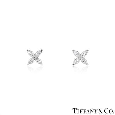 Tiffany & Co. Platinum Diamond Victoria Earrings