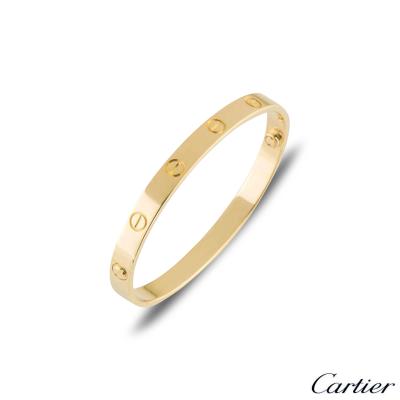 Cartier Yellow Gold Plain Love Bracelet Size 16 B6035516