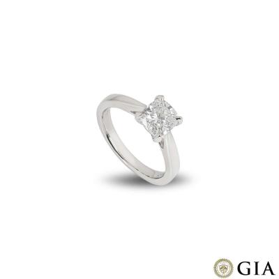 Platinum Cushion Cut Diamond Ring 1.51ct H/VS1 