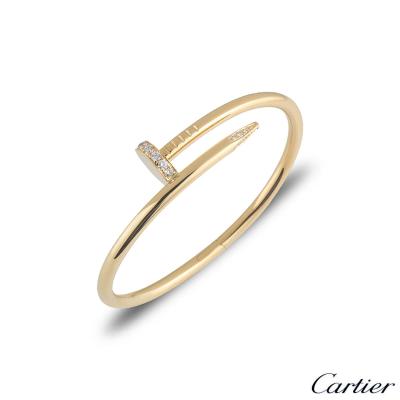 Cartier Yellow Gold Diamond Juste Un Clou Bracelet Size 17 B6048617