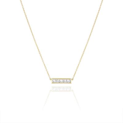 Yellow Gold Diamond Bar Necklace 1.00ct TDW